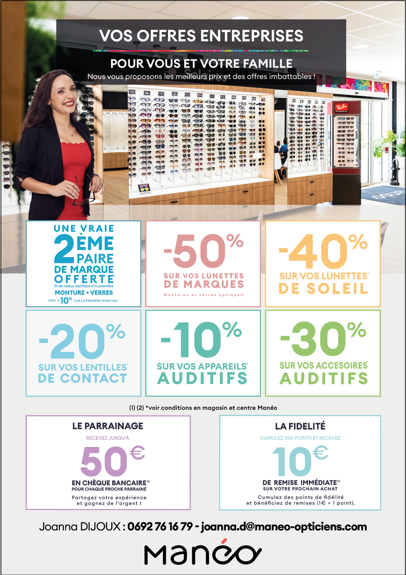 -40 % Sur Vos Montures Chez Manéo Opticiens